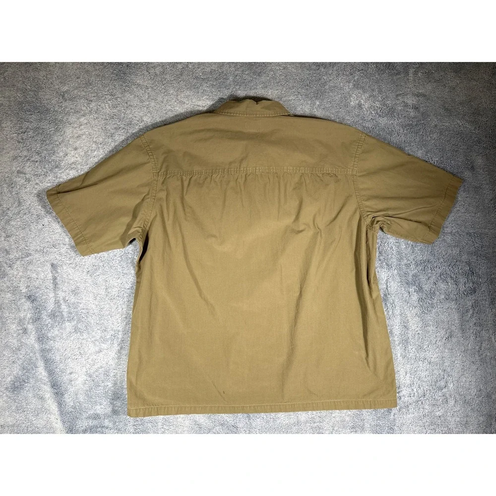 HM Relaxed Fit Short Sleeve Button Down Shirt Mens‎ XXL Tan Cotton P/N 1048599 5